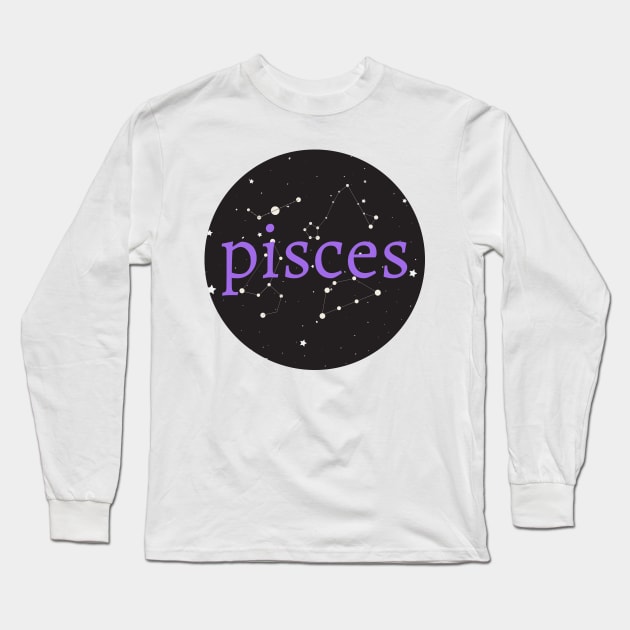 Pisces Zodiac Star Sign Circle Long Sleeve T-Shirt by magicae